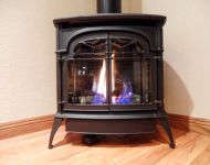 Free Standing Gas Fireplace - Large Flames